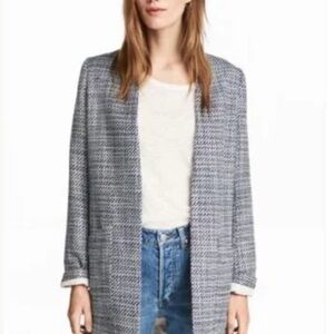 H&M Women's Black and White Houndstooth Blazer